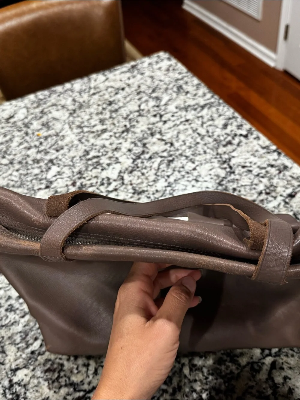 Madewell Leather The Transport Large Bag Satchel Castle Rock